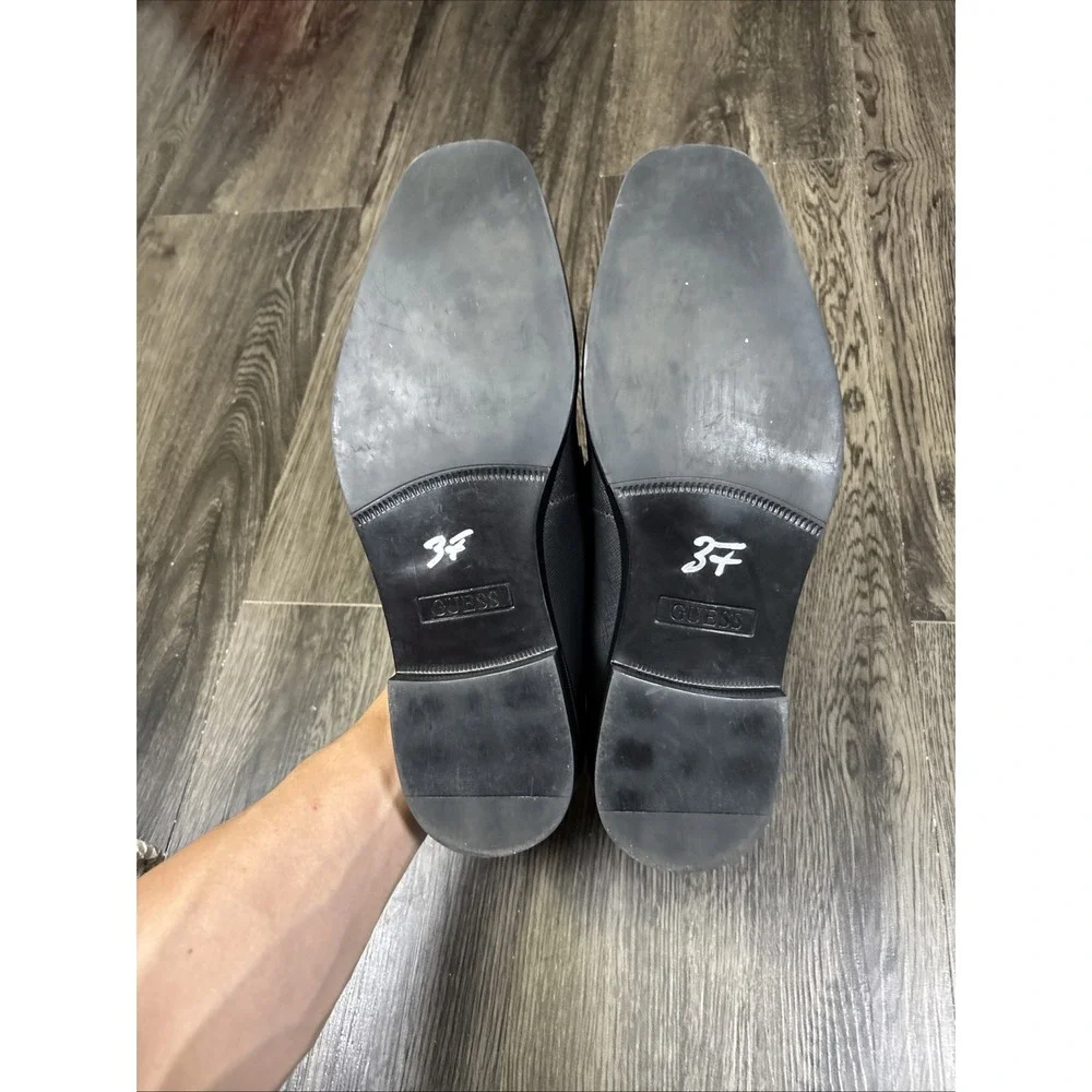 Guess Slip On Loafers Men's 10.5 Black Square Toe Dress Shoes